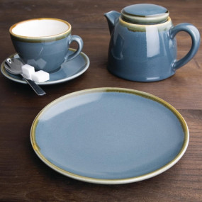 Assiettes plates rondes couleur océan Kiln Olympia 178mm lot de 6