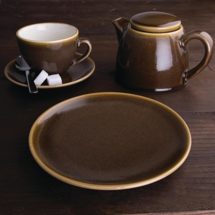 Assiettes plates rondes écorce Kiln Olympia 178mm lot de 6