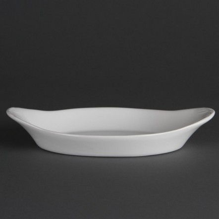Plats ovales à oreilles blancs Olympia 230 x 130mm