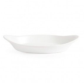Plats ovales à oreilles blancs Olympia 230 x 130mm