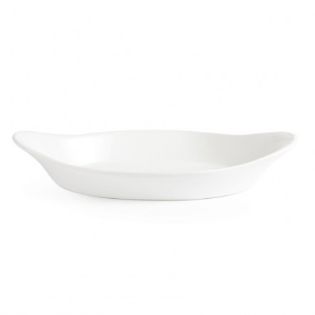 Plats ovales à oreilles blancs Olympia 230 x 130mm