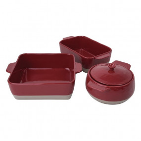 Plat à rôtir rouge et taupe...