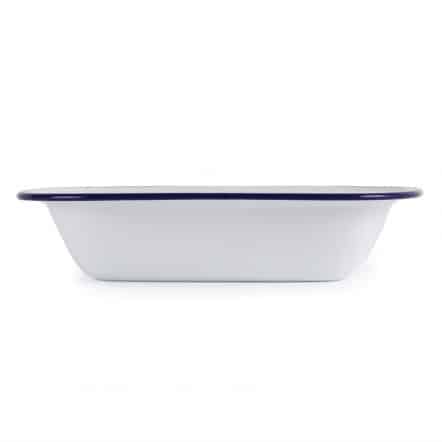 Plat de service rectangulaire acier émaillé Olympia 280x190x55mm lot de 6