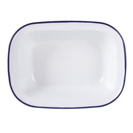Plat rectangulaire en acier émaillé Olympia 180x130x40mm lot de 6