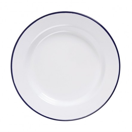 Assiette plate en acier émaillé Olympia 245mm lot de 6