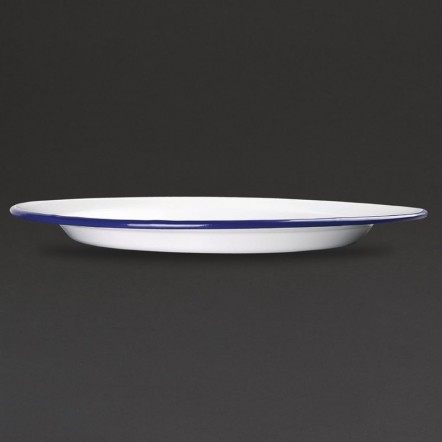 Assiette plate en acier émaillé Olympia 300mm lot de 6