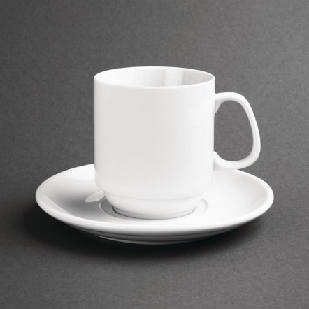 Tasses empilables blanches 284ml Olympia