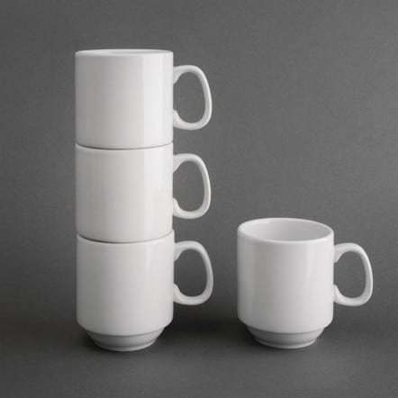 Tasses empilables blanches 284ml Olympia