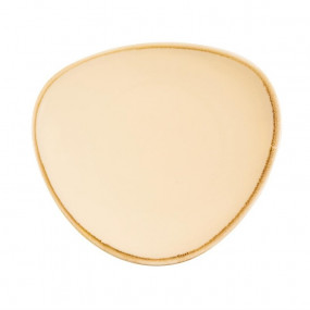 Assiette triangulaire couleur sable Olympia Kiln 280mm