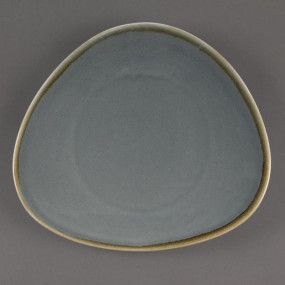 Assiette triangulaire couleur océan Olympia Kiln 280mm