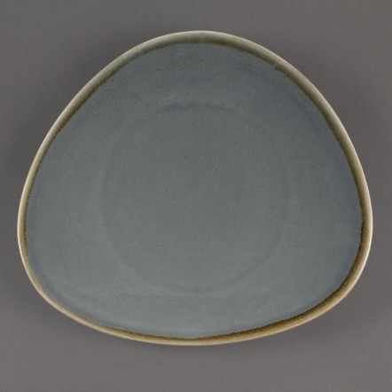 Assiette triangulaire couleur océan Olympia Kiln 280mm
