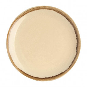 Assiette plate ronde couleur sable Kiln Olympia 230mm lot de 6
