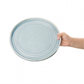 Assiette plate bleu cristallin Olympia Cavolo 27 cm