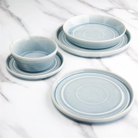Assiette plate bleu cristallin Olympia Cavolo 27 cm