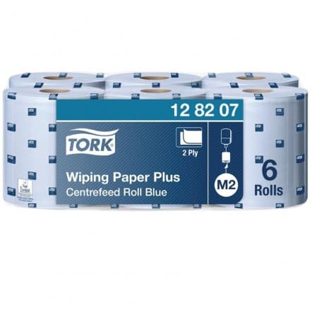 Bobines de papier d'essuyage pour distributeur à dévidage central Tork x6 bleues