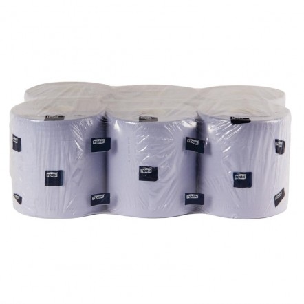 Bobines de papier d'essuyage pour distributeur à dévidage central Tork x6 bleues