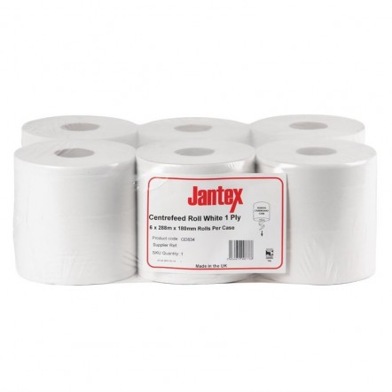 Bobine à alimentation centrale 1 pli Jantex blanche