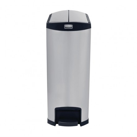 Poubelle à pédale latérale inox Rubbermaid Slim Jim 90L