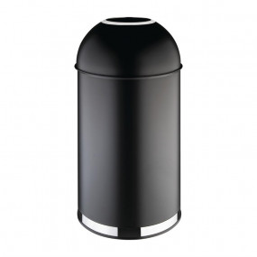 Poubelle dôme ouverte en acier Bolero noire 40L