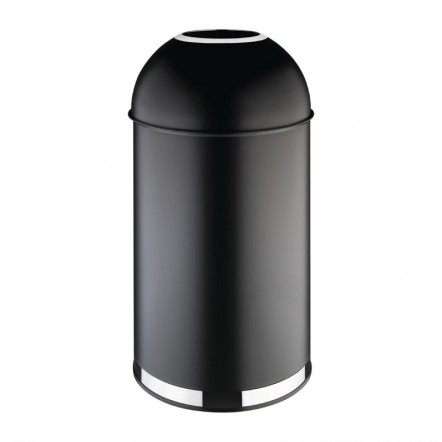 Poubelle dôme ouverte en acier Bolero noire 40L