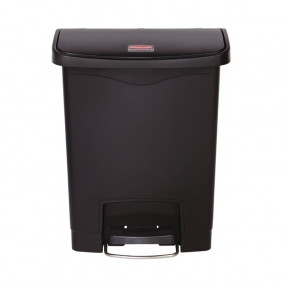 Poubelle à pédale frontale Rubbermaid Slim Jim noire 30L