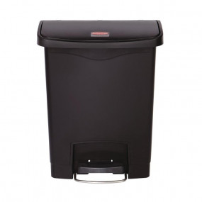 Poubelle à pédale frontale Rubbermaid Slim Jim noire 30L
