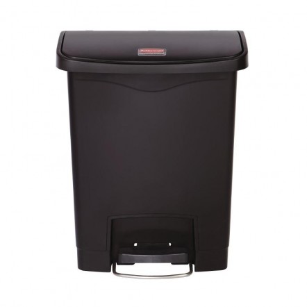 Poubelle à pédale frontale Rubbermaid Slim Jim noire 30L