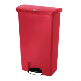 Poubelle à pédale frontale Rubbermaid Slim Jim rouge 68L