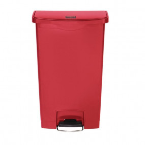 Poubelle à pédale frontale Rubbermaid Slim Jim rouge 68L