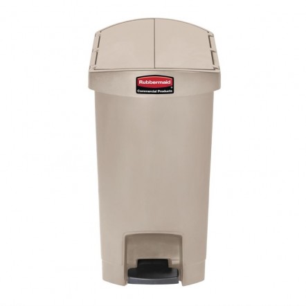 Poubelle à pédale latérale Rubbermaid Slim Jim 30L beige