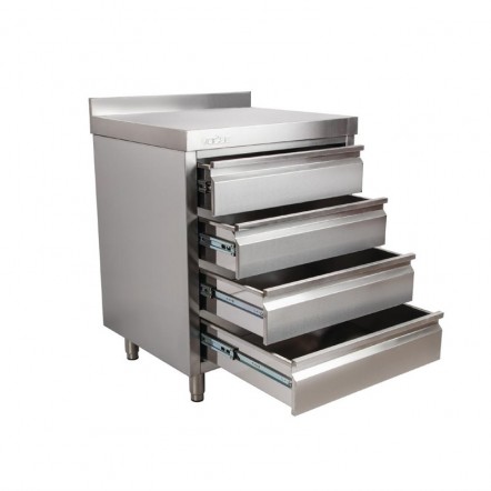 Meuble 4 tiroirs inox Vogue