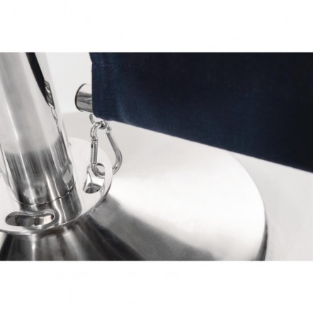 Poteau d'accueil en acier inoxydable Bolero chromé à tête plate