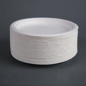 Assiettes en bagasse compostables Fiesta Green 17,9 cm (x50)