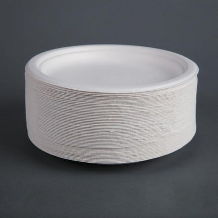 Assiettes en bagasse compostables Fiesta Green 17,9 cm (x50)