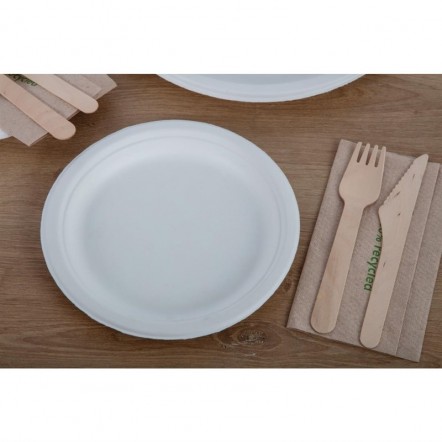 Assiettes en bagasse compostables Fiesta Green 17,9 cm (x50)