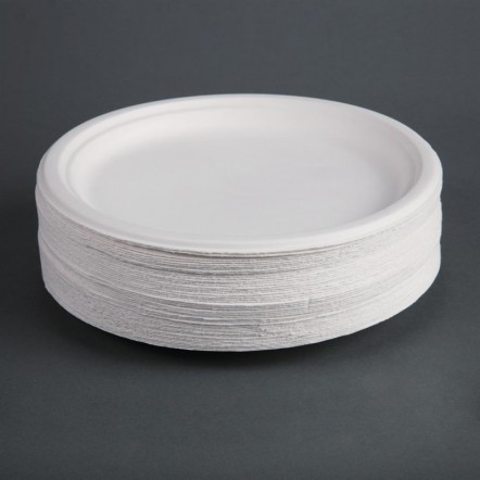 Assiettes en bagasse compostables Fiesta Green 26 cm (x50)