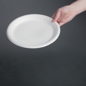 Assiettes en bagasse compostables Fiesta Green 26 cm (x50)