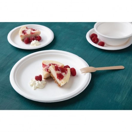 Assiettes en bagasse compostables Fiesta Green 26 cm (x50)