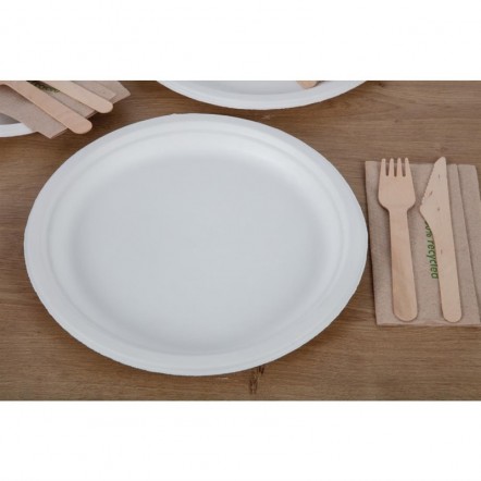 Assiettes en bagasse compostables Fiesta Green 26 cm (x50)