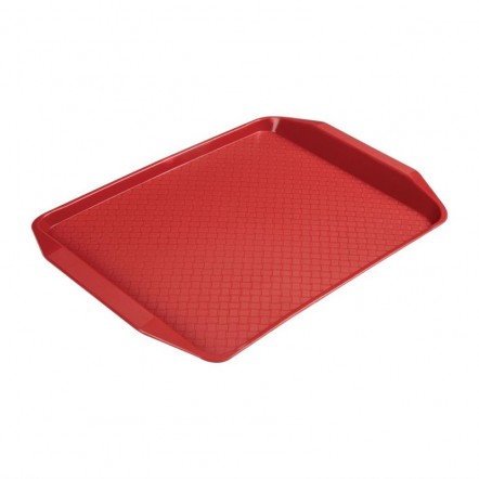 Plateau rectangulaire en polypropylène Fast Food Cambro rouge 41 cm
