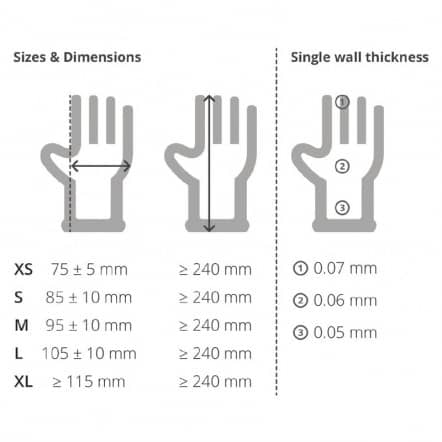 Gants alimentaires en vinyle poudré Vogue bleus XL