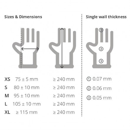 Gants en vinyle non poudrés Vogue S