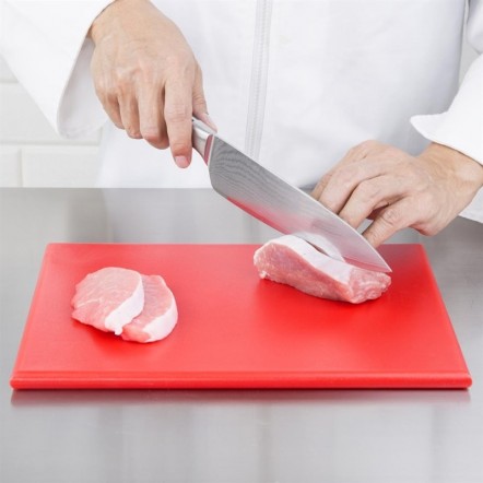Petite planche à découper haute densité Hygiplas rouge
