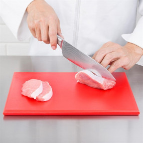 Petite planche à découper haute densité Hygiplas rouge