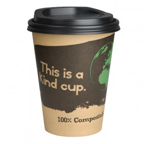 Gobelets boissons chaudes PLA simple paroi compostables 34 cl Fiesta Green (x50)
