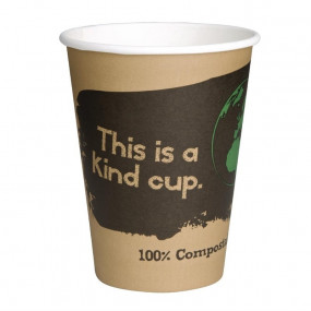 Gobelets boissons chaudes PLA simple paroi compostables 34 cl Fiesta Green (x1000)