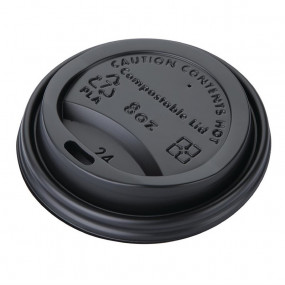 Couvercles gobelets boissons chaudes CPLA compostables Fiesta Green 22,5 cl