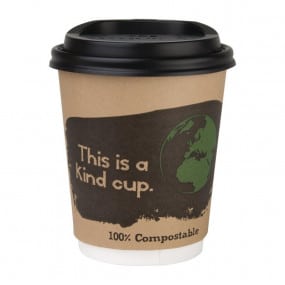 Couvercles gobelets boissons chaudes CPLA compostables Fiesta Green 22,5 cl