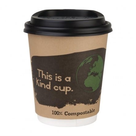 Couvercles gobelets boissons chaudes CPLA compostables Fiesta Green 22,5 cl