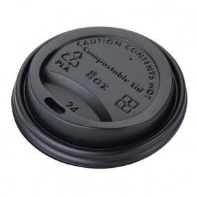 Couvercles gobelets boissons chaudes CPLA compostables Fiesta Green 22,5 cl